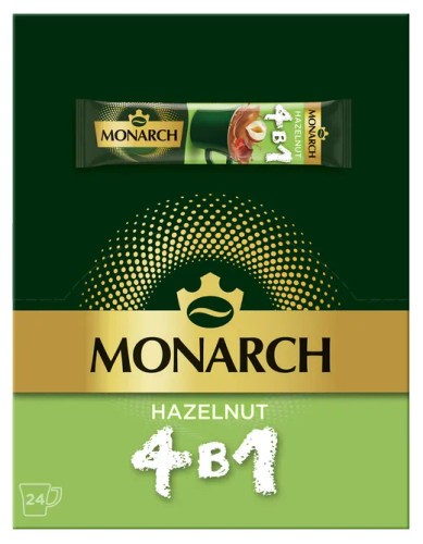 قهوه فوری جاکوبز مونارچ 4 در 1 مدل فندقی Hazalnut بسته 24 عددی