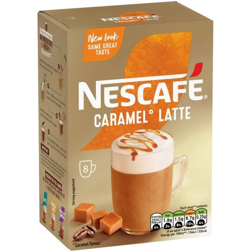 قهوه فوری نسکافه مدل کارامل لته بسته ۸ عددی Nescafe