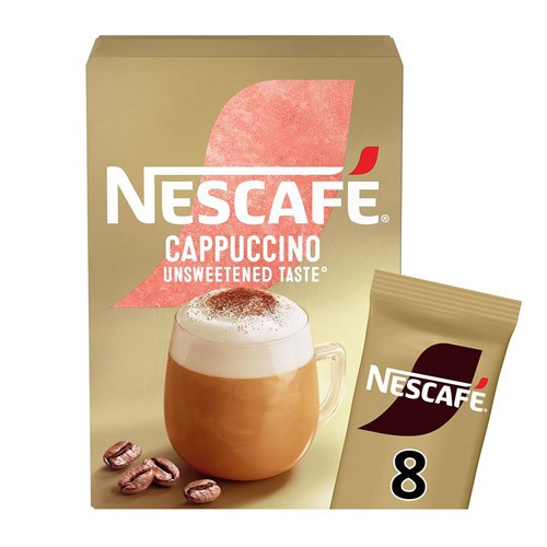 قهوه فوری نسکافه مدل کاپوچینو بدون شیرین کننده بسته 8 عددی Nescafe