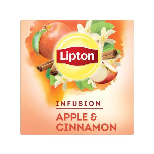 چای سیاه کیسه ای لیپتون Lipton با طعم سیب و دارچین بسته 20 عددی