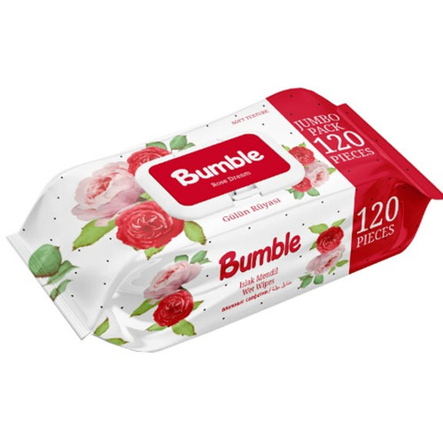 دستمال مرطوب آرایشی بامبل مدل Rose Dream تعداد 120 برگ