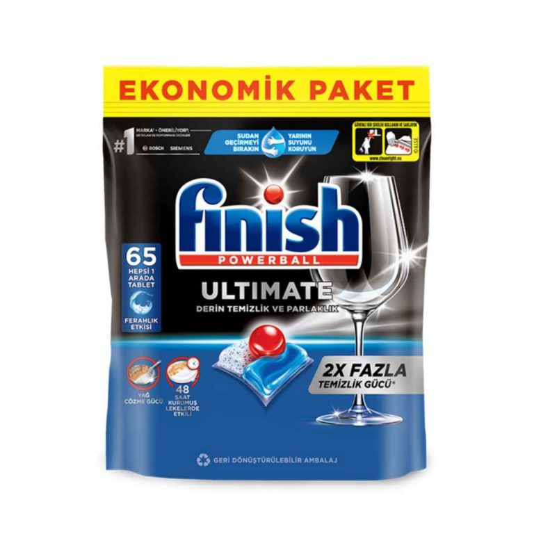 قرص ماشین ظرفشویی فینیش finish مدل اولتیمیت Ultimate تعداد ۶۵ عددی