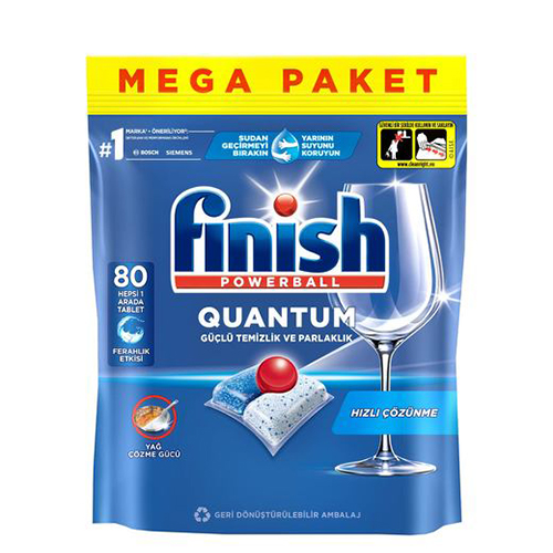 قرص ماشین ظرفشویی فینیش finish کوانتوم Quantum بسته ۸۰ عددی