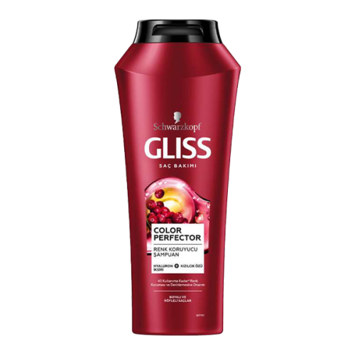 شامپو گلیس Gliss قرمز مدل color perfector برای موهای رنگ شده حجم ۵۰۰ میل