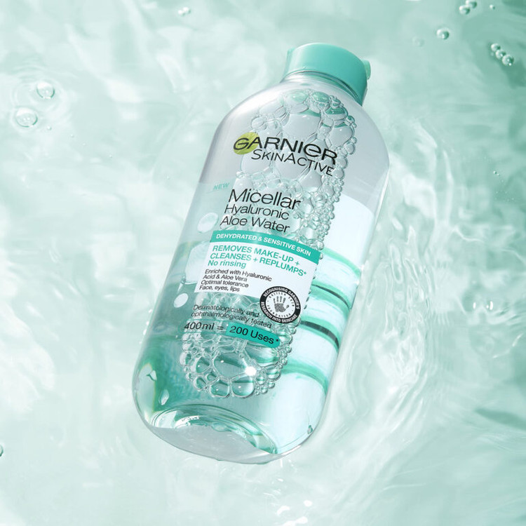 میسلار واتر گارنیر Garnier حاوی آلوورا و هیالورونیک اسید حجم ۴۰۰ میل